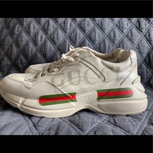 Gucci Rhyton Leather Vintage Logo Mens Shoes